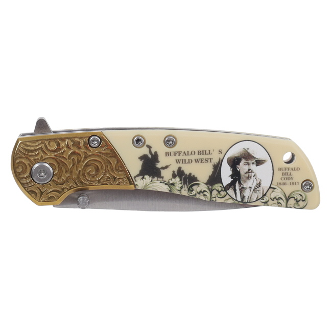 Buffalo Bill Stainless Steel Folding Knife with Wooden Box #3
