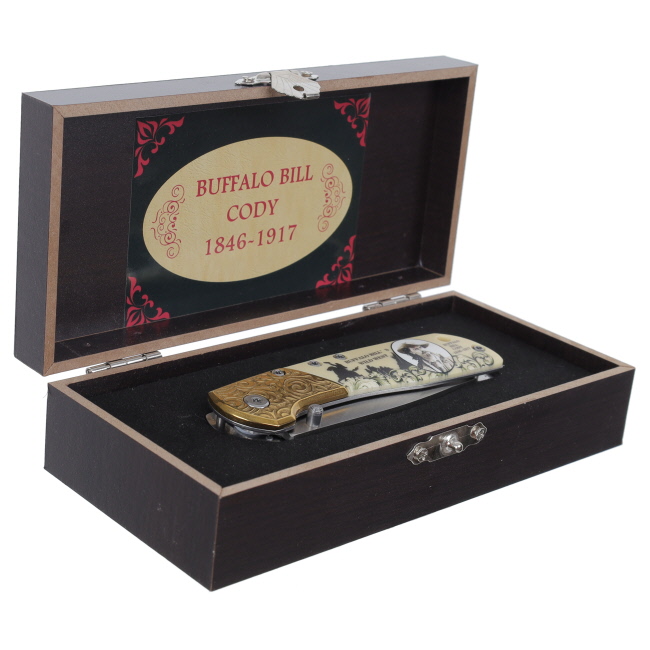 Buffalo Bill Stainless Steel Folding Knife with Wooden Box #5