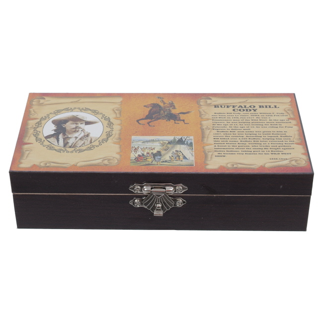 Buffalo Bill Stainless Steel Folding Knife with Wooden Box #6
