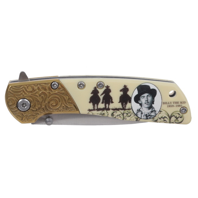 Billy the Kid Stainless Steel Folding Knife with Wooden Box #3
