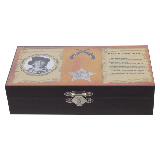 Billy the Kid Stainless Steel Folding Knife with Wooden Box #6