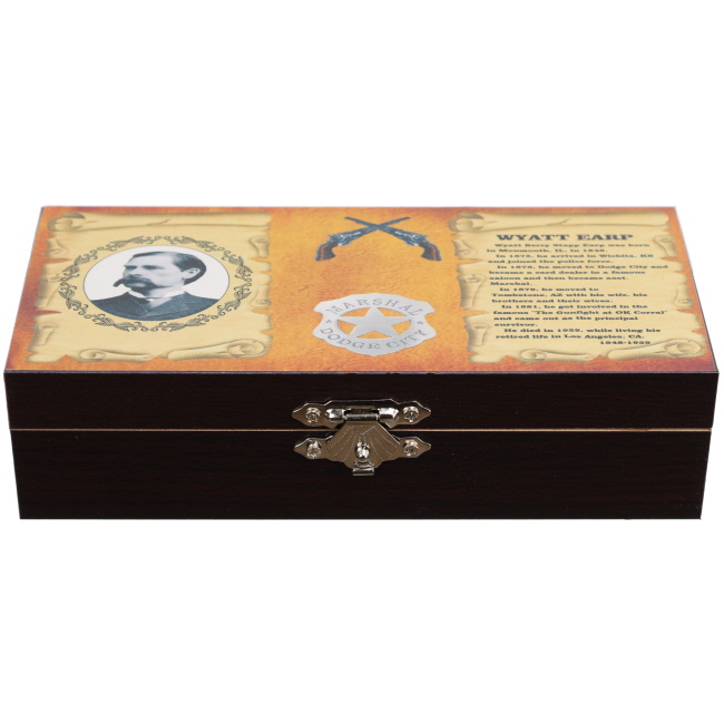 Wyatt Earp Stainless Steel Folding Knife with Wooden Box #6