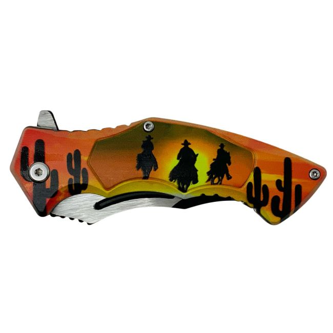 Sunset Cowboys Stainless Steel Folding Knife #2