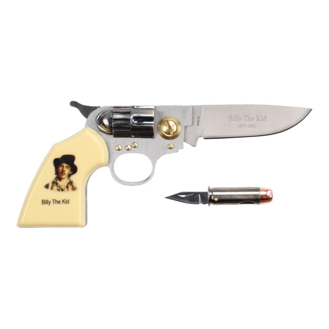 Billy the Kid Mini Revolver and Bullet Knife Set