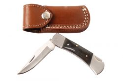 Wild Turkey handmade knife with horn handle and leather case