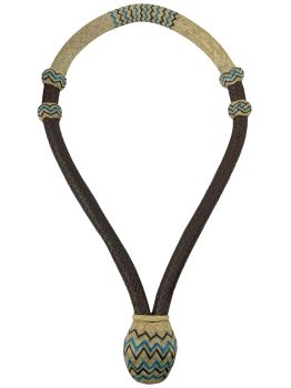Showman 5&#47;8" Rawhide Core Teal accented Bosal