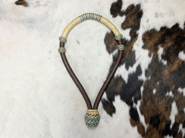 Showman 5&#47;8" Rawhide Core Teal accented Bosal #2