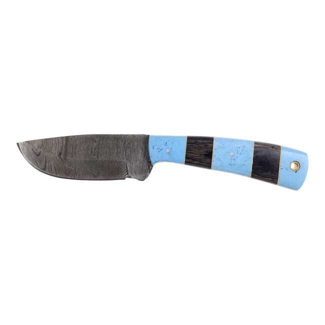 Lariat Midnight Spur - Hand-Forged Damascus Skinning & Camping Knife