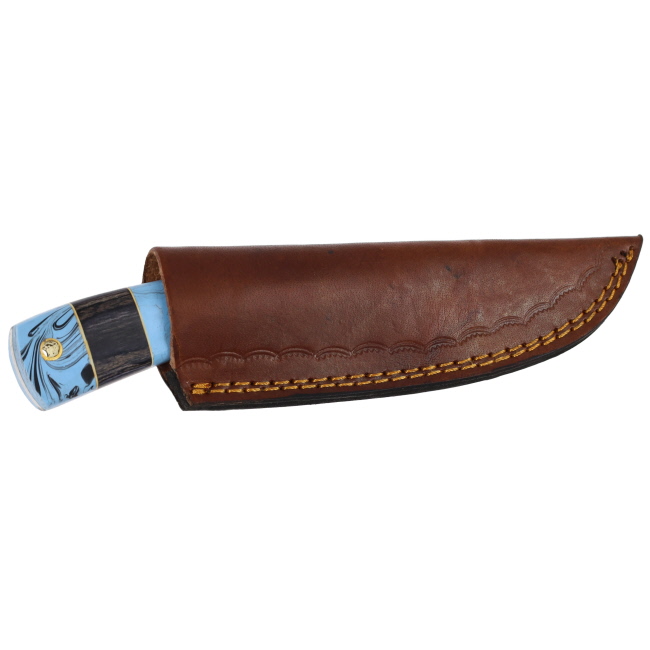 Lariat Midnight Spur - Hand-Forged Damascus Skinning & Camping Knife #5
