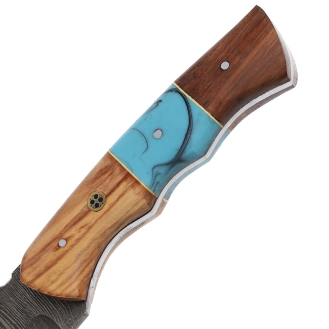 Lariat Outrider - Hand-Forged Damascus Skinning & Camping Knife #3