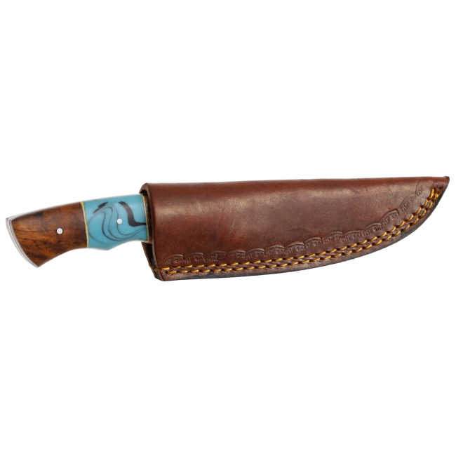 Lariat Outrider - Hand-Forged Damascus Skinning & Camping Knife #5