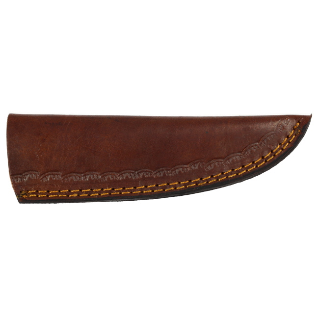 Lariat Nightfall - Hand-Forged Damascus Skinning Knife with Black Horn & Blue Pakka Wood Handle #4