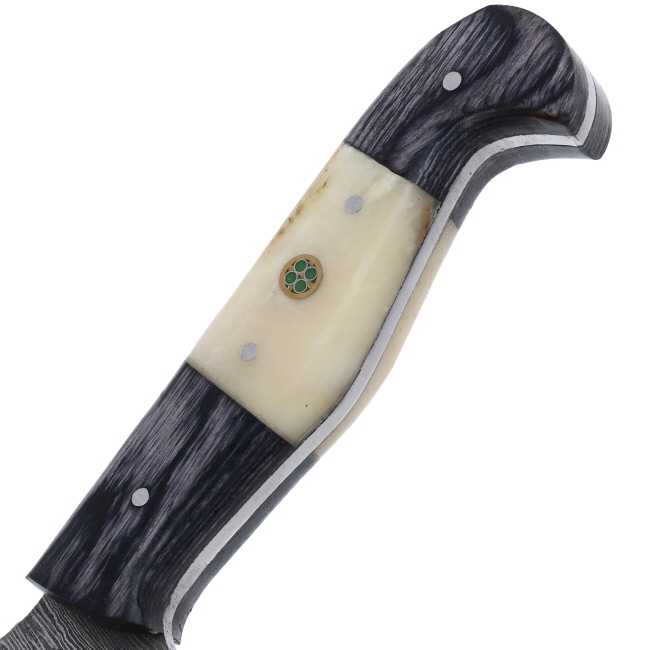 Lariat Range Point - Hand-Forged Damascus Skinning Knife with Camel Bone & Wood Handle #3