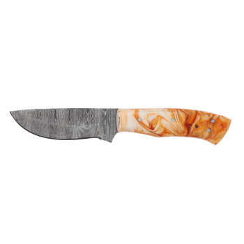 Lariat Maverick - Hand-Forged Damascus Hunting Knife with Resin Handle