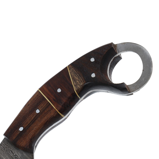 Lariat Driftwood - Hand-Forged Damascus Skinning Knife with Natural Wood Handle #3