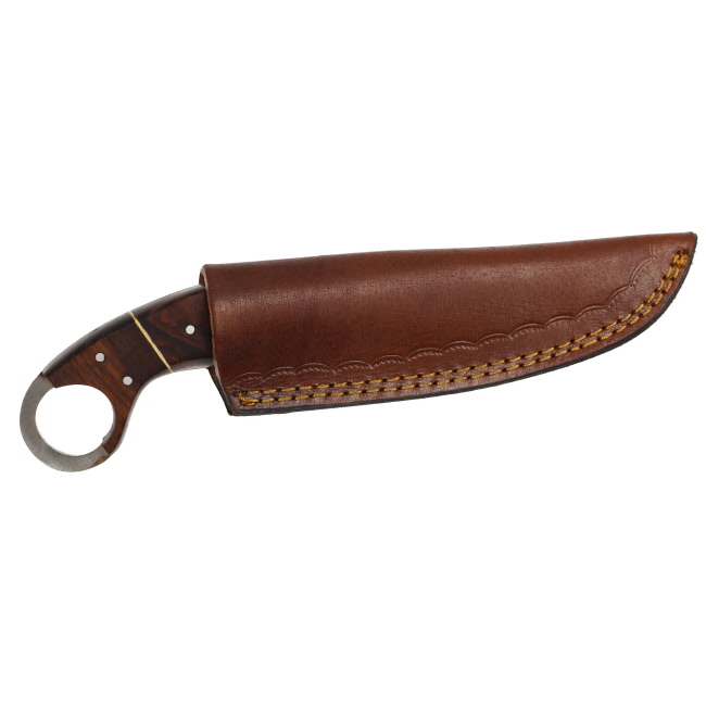 Lariat Driftwood - Hand-Forged Damascus Skinning Knife with Natural Wood Handle #5