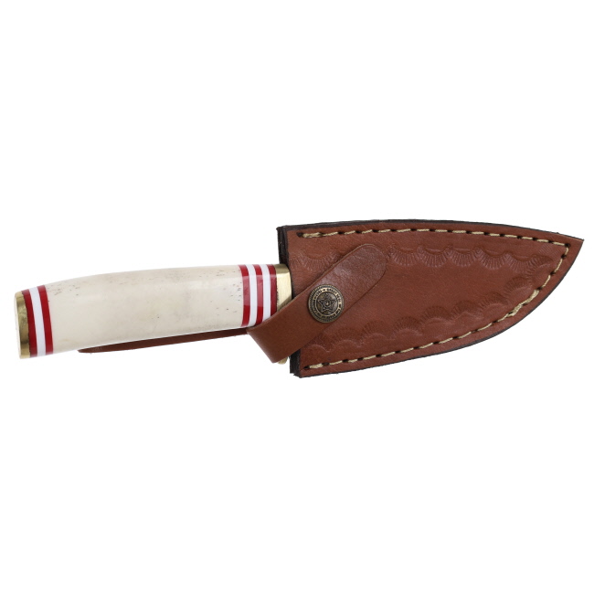 Lariat Ridgeback - Hand-Forged Damascus Hunting Knife with Bone & Resin Handle #5