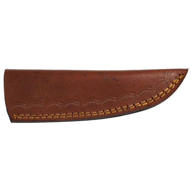 Lariat Plainsman - Hand-Forged Damascus Skinning Knife with Camel Bone & Brown Wood Handle #4