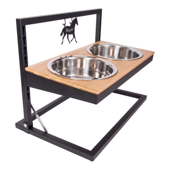 Wrangler Adjustable Elevated Feeder Dog Bowl - Horse & Bison