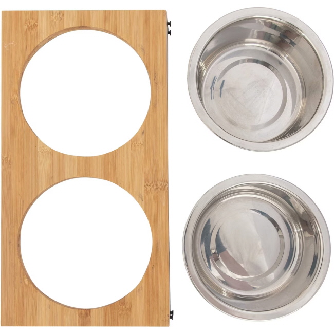 Wrangler Adjustable Elevated Feeder Dog Bowl - Horse & Bison #5