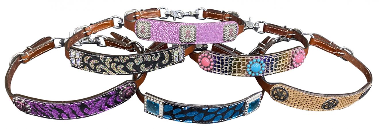 Showman ASSORTED FASHION PRINT wither strap with beads and glitter