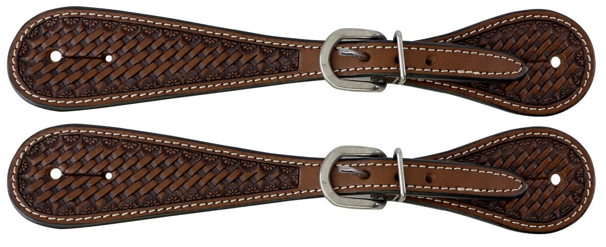 Showman Argentina Cow Leather Narrow Men's Spur Straps