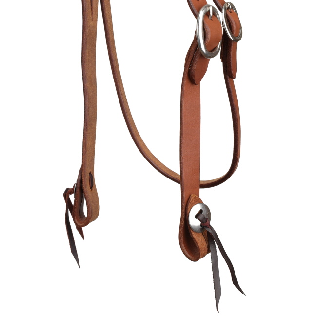 Showman Classic Argentina Cow Leather Split Ear Headstall with Throatlatch #3