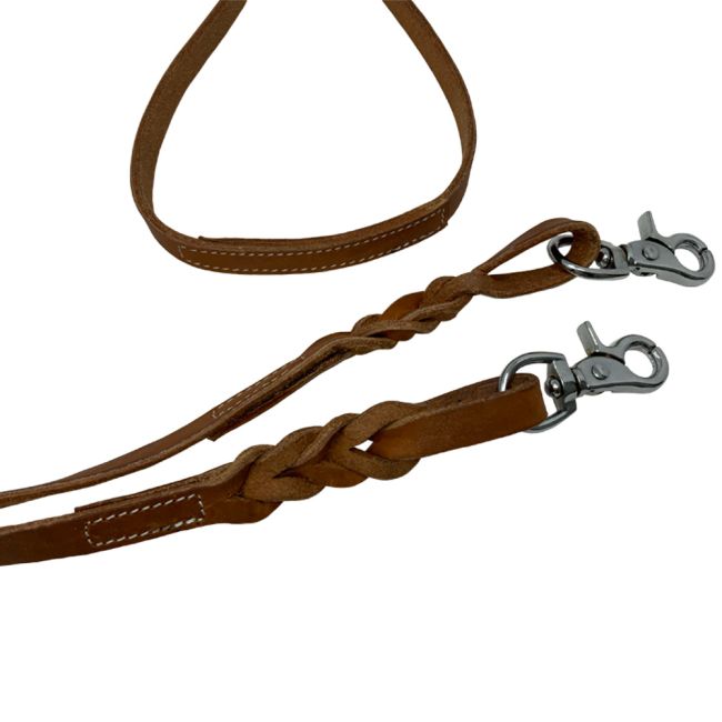 Showman Twist Braid Argentina Cow Leather Contest Reins #3