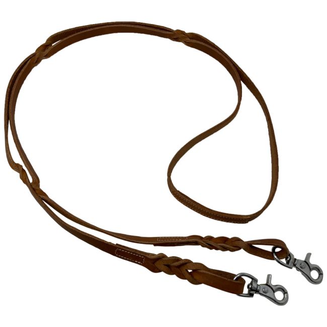 Showman Twist Braid Argentina Cow Leather Contest Reins #2