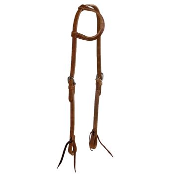 Showman Argentina Cow Leather One Ear Headstall - Tie Ends