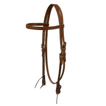 Showman Argentina Cow Leather Browband Headstall - Tie Ends