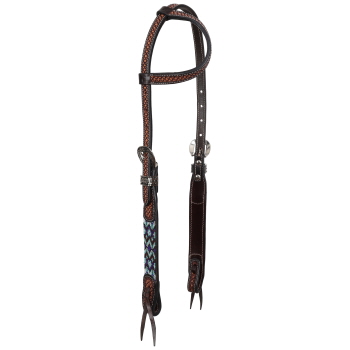 Showman Navajo Nights Argentina Cow Leather Beaded One Ear Headstall