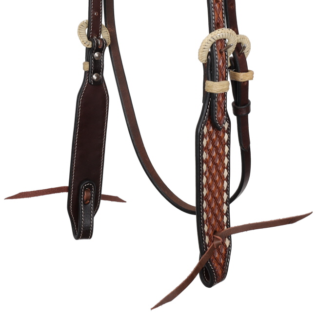 Showman Diamond Stitch Argentina Cow Leather Browband Headstall #2
