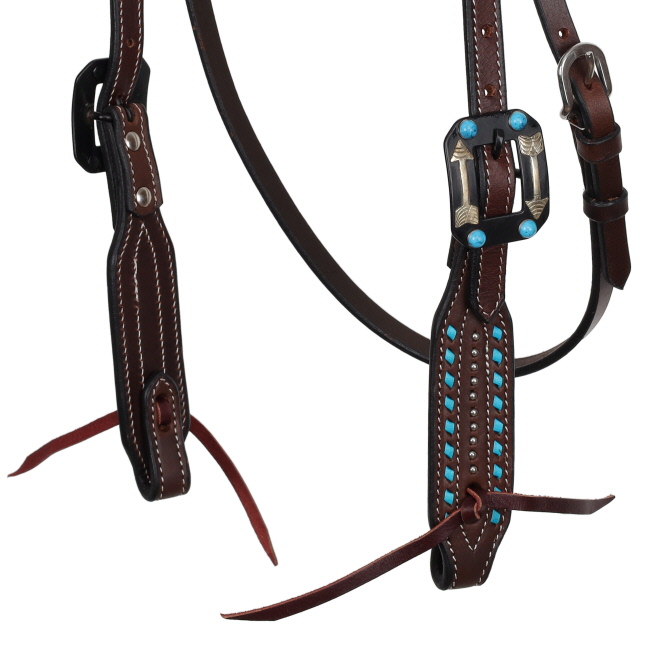 Showman Midnight Jewel Argentina Cow Leather Browband Headstall #2