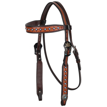 Showman Starlight Argentina Cow Leather Browband Headstall