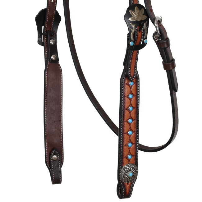 Showman Starlight Argentina Cow Leather Browband Headstall #2