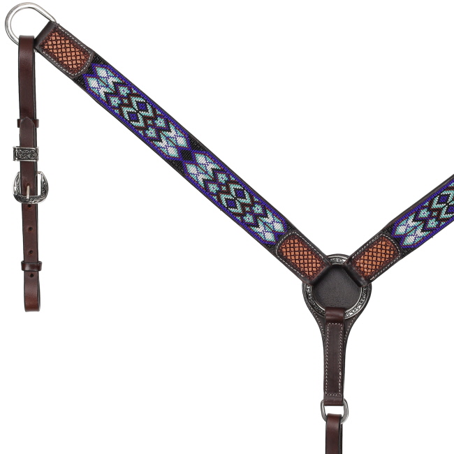 Showman Navajo Nights Argentina Cow Leather Beaded Breastcollar #2