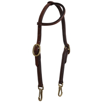 Showman Argentina Cow Leather One Ear Headstall with Snaps - Mini/Small Pony