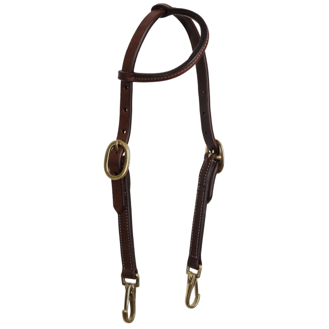 Showman Argentina Cow Leather One Ear Headstall with Snaps - Mini/Small Pony