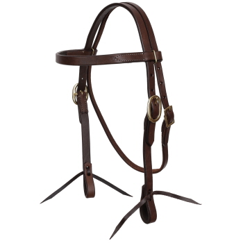 Showman Dark Argentina Cow Leather Browband Headstall - Mini/Small Pony