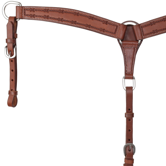 Showman Barbwire Argentina Cow Leather Breastcollar - Mini/Small Pony #2