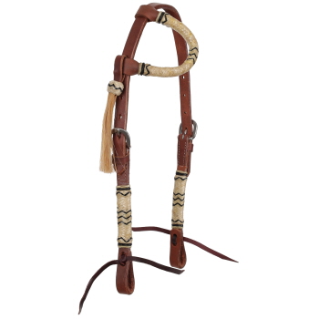 Showman Rawhide Argentina Cow Leather One Ear Headstall - Mini/Small Pony