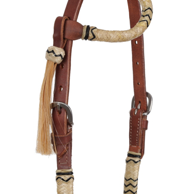 Showman Rawhide Argentina Cow Leather One Ear Headstall - Mini/Small Pony #2