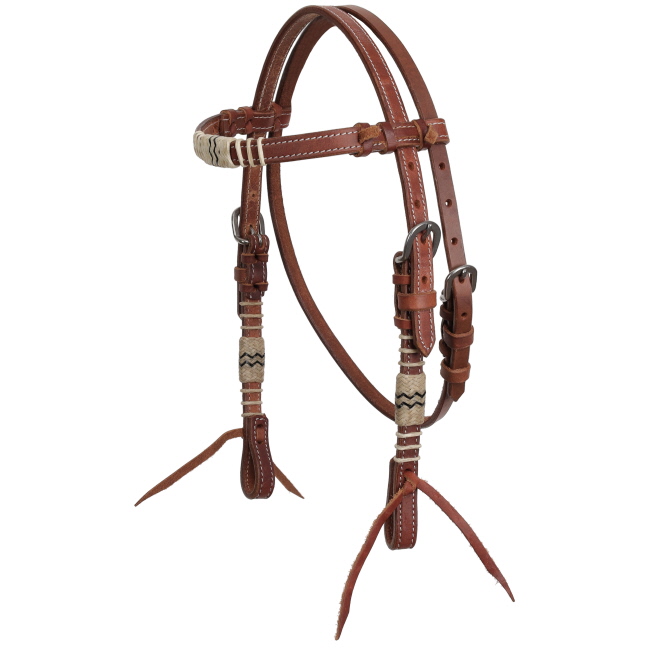 Showman Rawhide Argentina Cow Leather Browband Headstall - Mini/Small Pony