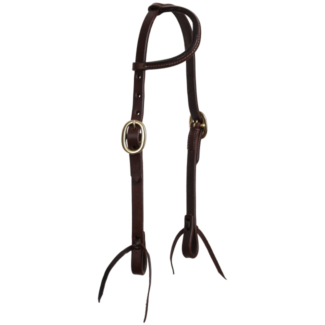 Showman Dark Argentina Cow Leather One Ear Headstall - Mini/Small Pony