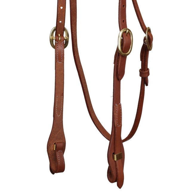 Showman Argentina Cow Leather Browband Headstall with Brass Hardware #2