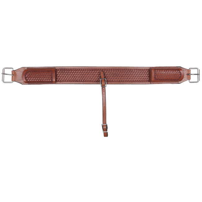 Showman Argentina Cow Leather Basket Tooled Backrigging - 3" #2