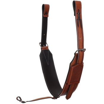 Showman Argentina Cow Leather Basket Tooled Backrigging - 4"