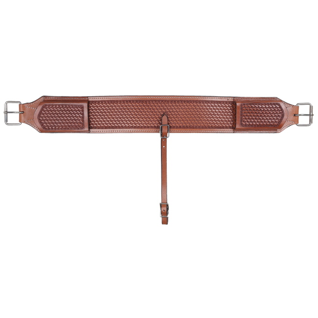 Showman Argentina Cow Leather Basket Tooled Backrigging - 4" #2
