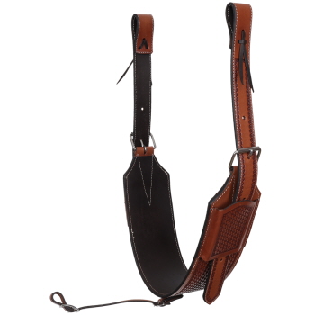 Showman Argentina Cow Leather Basket Tooled Backrigging - 5"